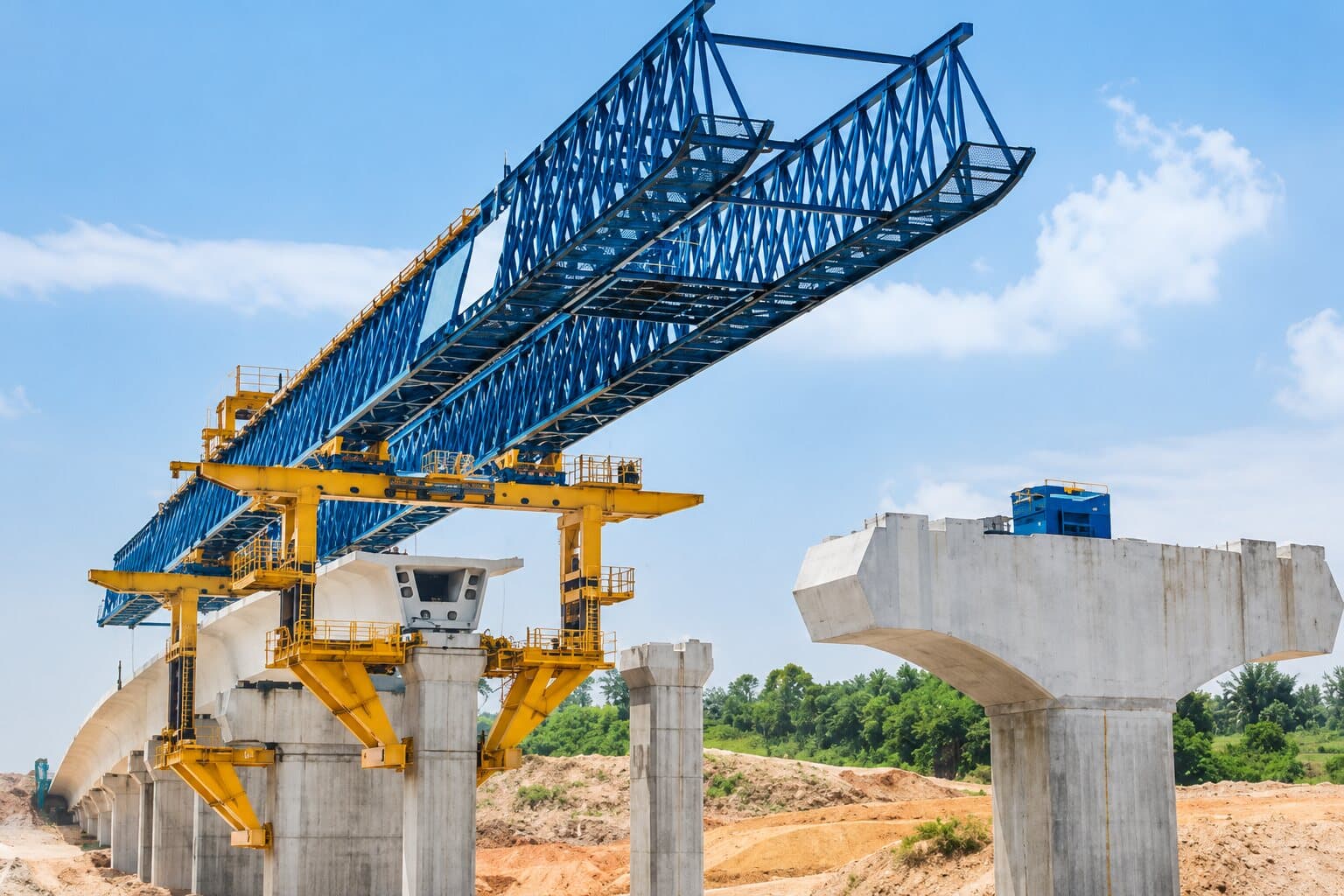 Viaduto ferroviário em construção